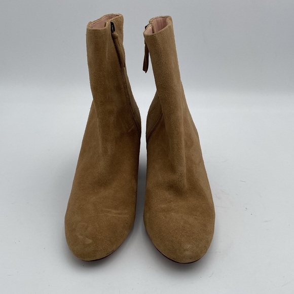 J. Crew Tan Ankle Booties women 10 Block Heel suede tan casual dress event Y2K - Picture 3 of 15